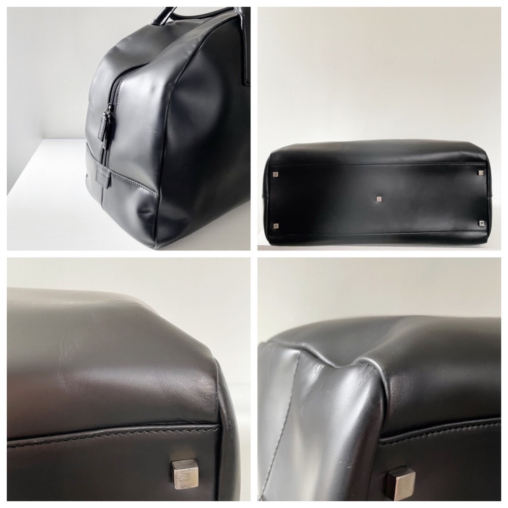 Gucci black leather XL vintage domed duffle travel bag unisex - Picture 4 of 10